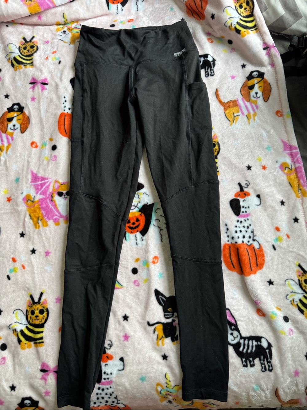 PINK Victoria's Secret Black High-Rise Leggings with Side Pockets